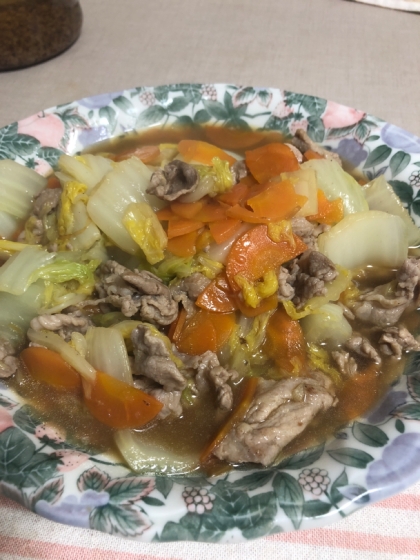 白菜と豚肉のトロミ炒め