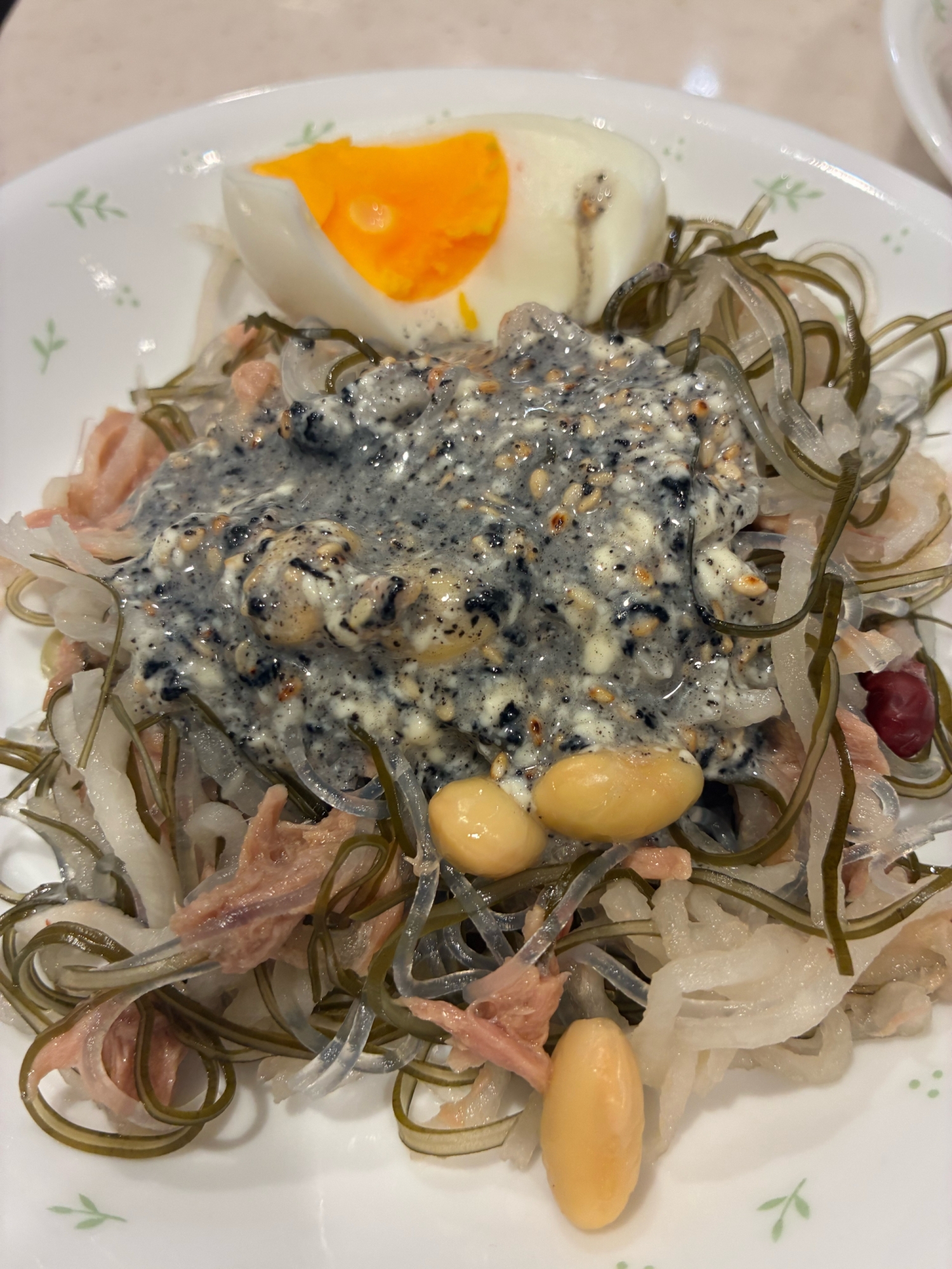 ツナと春雨刻み昆布切り干し大根胡麻サラダ。1053