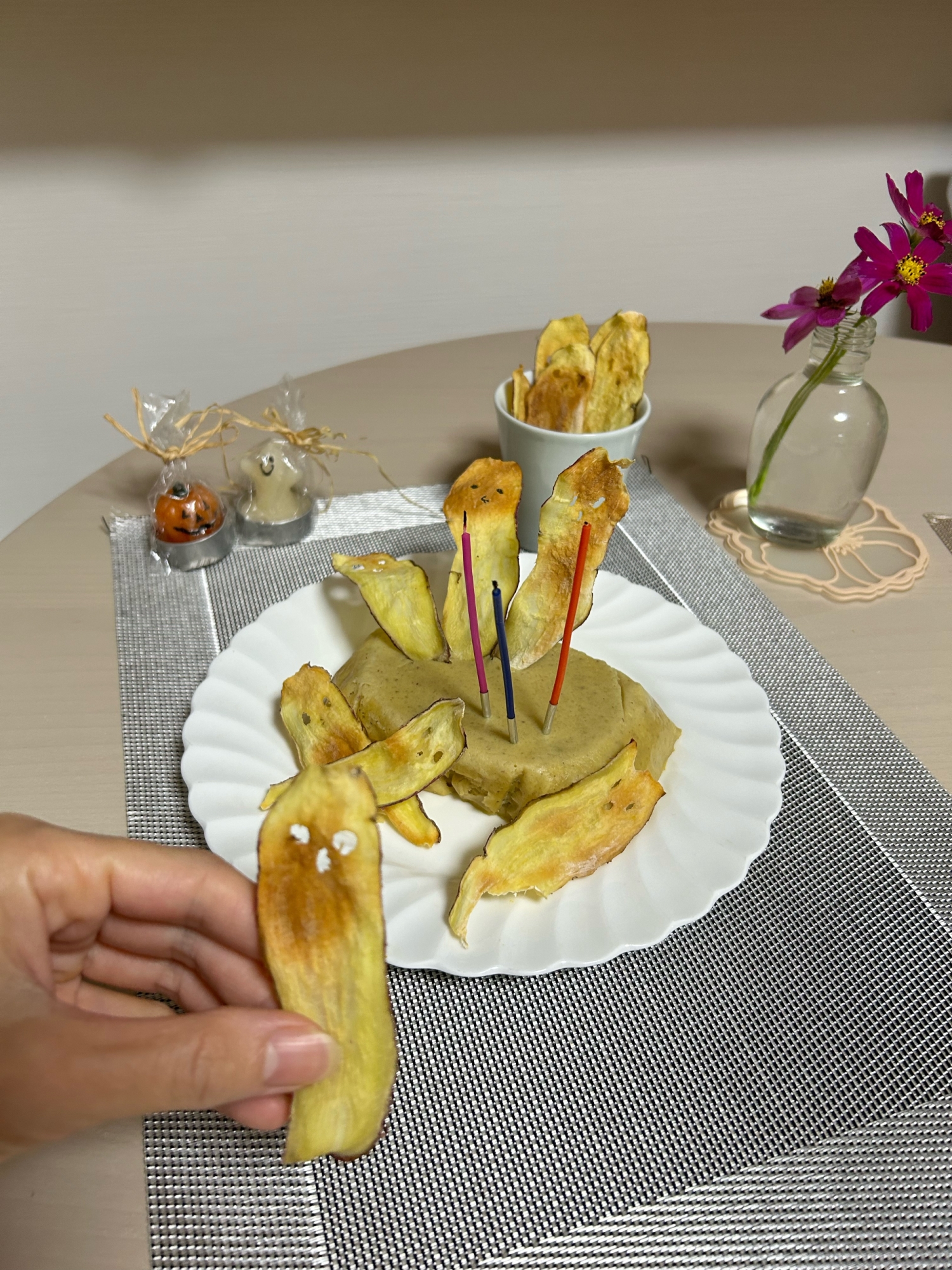 材料３つ‼︎パリパリさつまいもおばけチップス