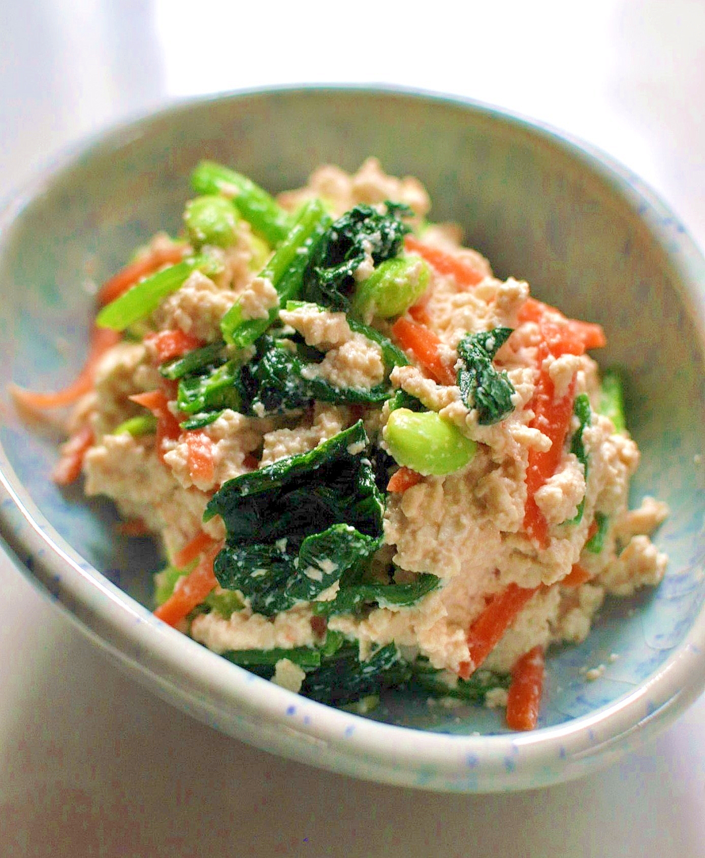 ほうれん草とにんじんの白和え