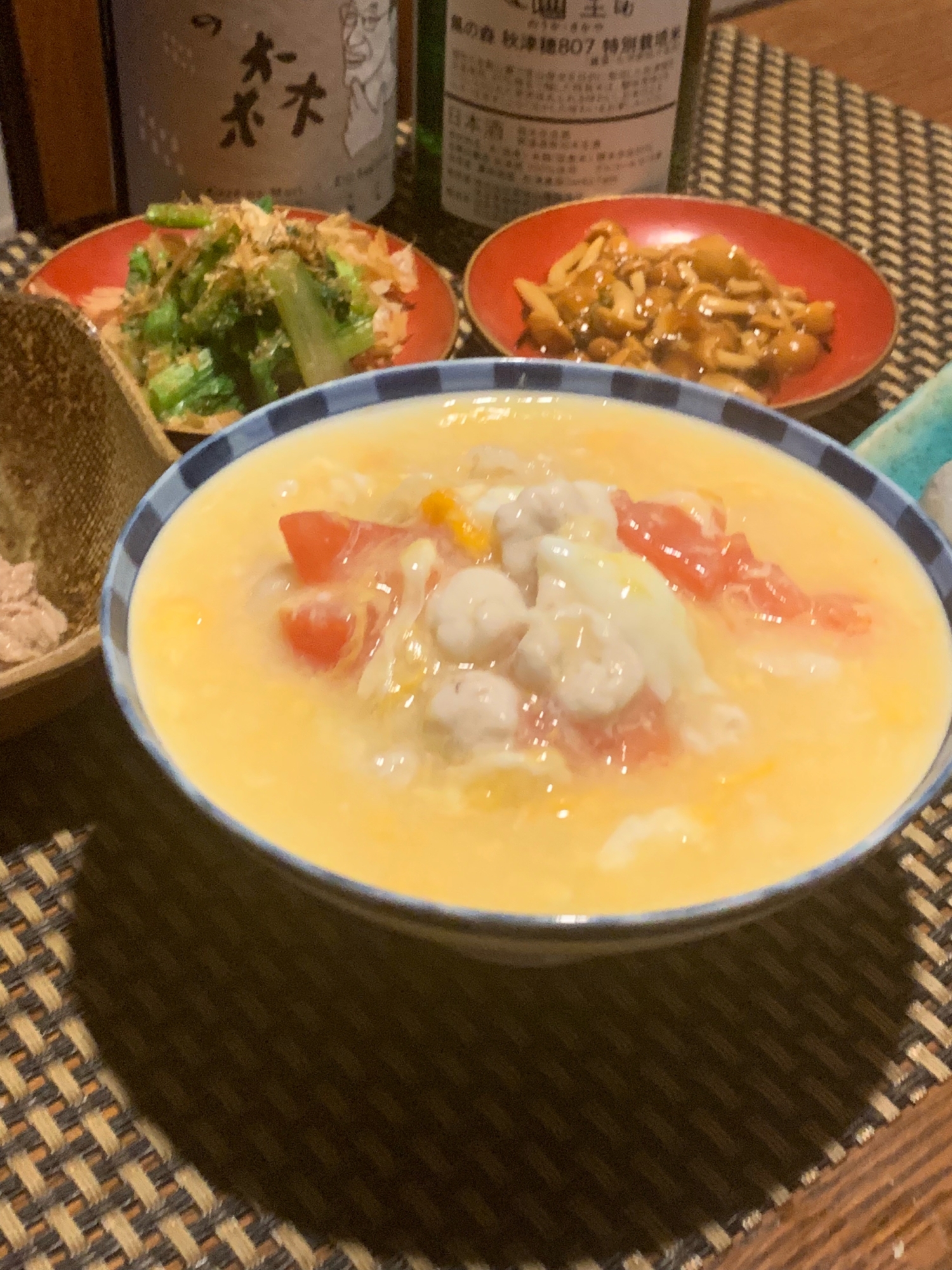 白子とトマトの卵とじ丼