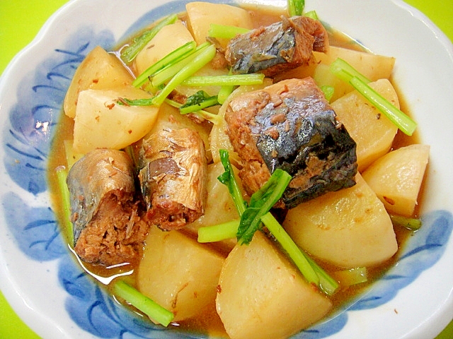 かぶと鯖味噌煮缶の煮物