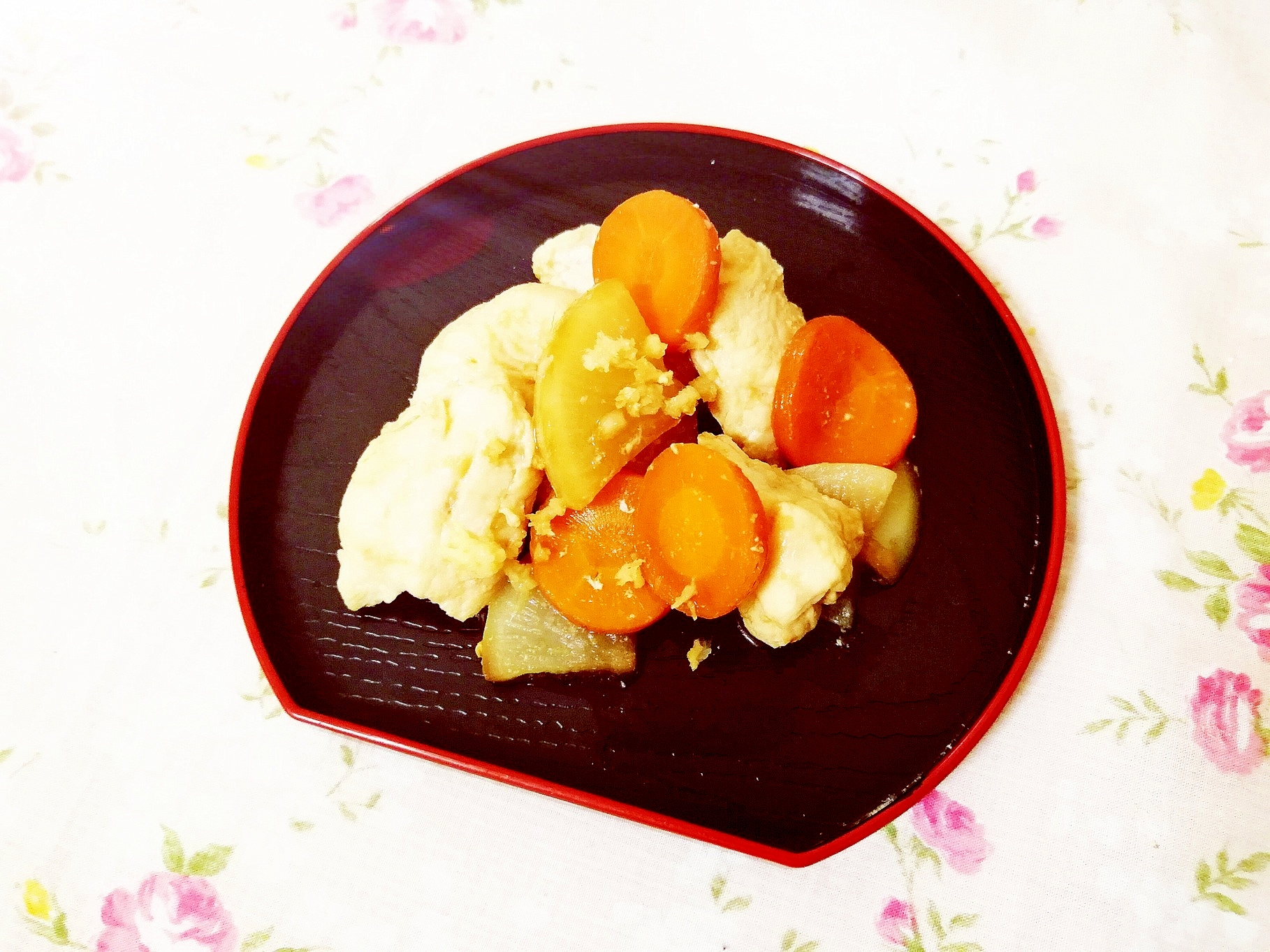 根菜と蒸し鶏のさっぱりお浸し風