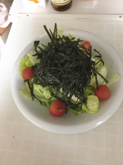 豆腐が見えないですが…海苔たっぷりでいただきました‼︎美味しかったです。