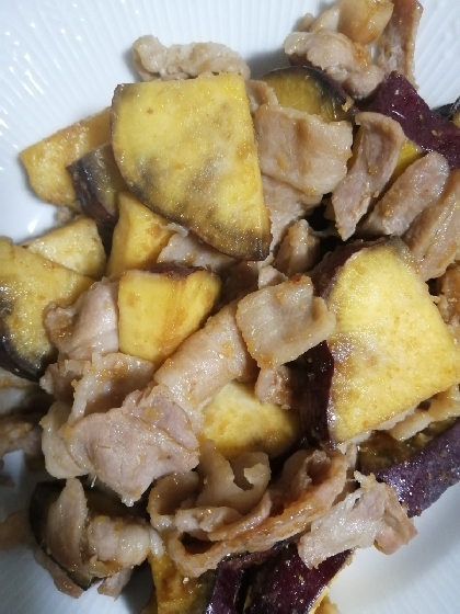 さつま芋と豚肉、玉ねぎの生姜煮