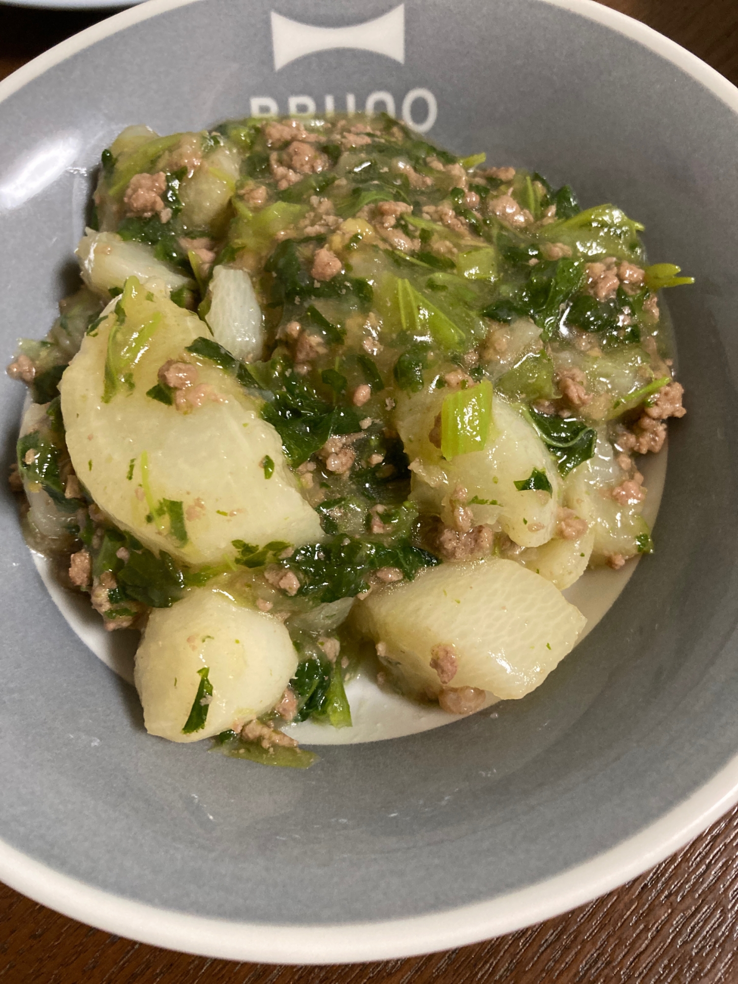 大根と豚ひき肉煮