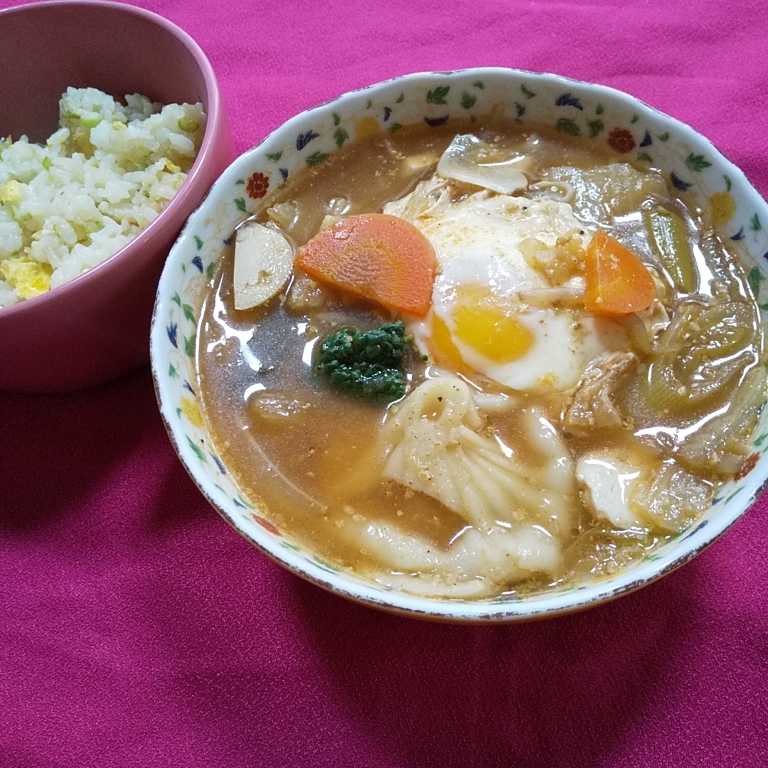 ママのランチ 寄せ鍋deアレンジ辛味噌スープ