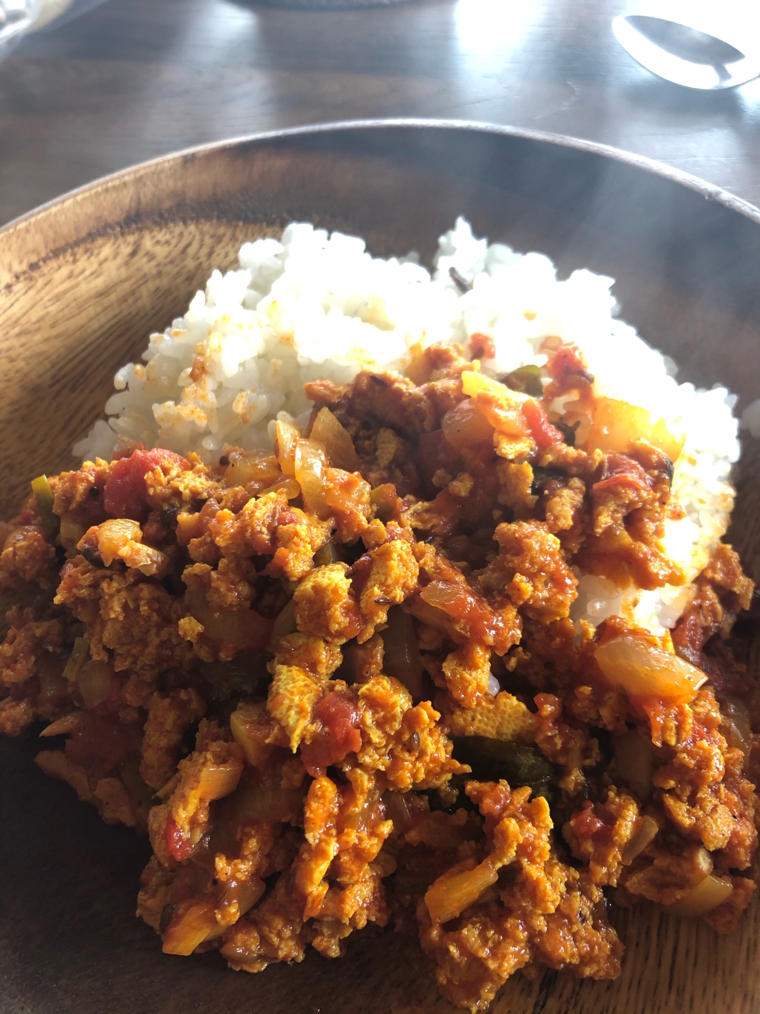 冷凍豆腐と干し椎茸de Vegan ドライカレー