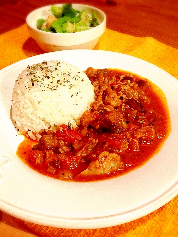 豚肉となすのトマト煮込み