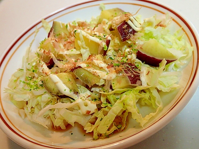 麺つゆ・マヨで　白菜とさつま芋のサラダ♬