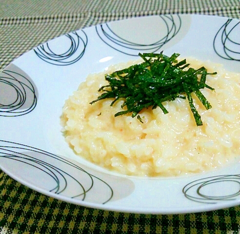 コンビニおにぎりリメイク☆明太チーズリゾット