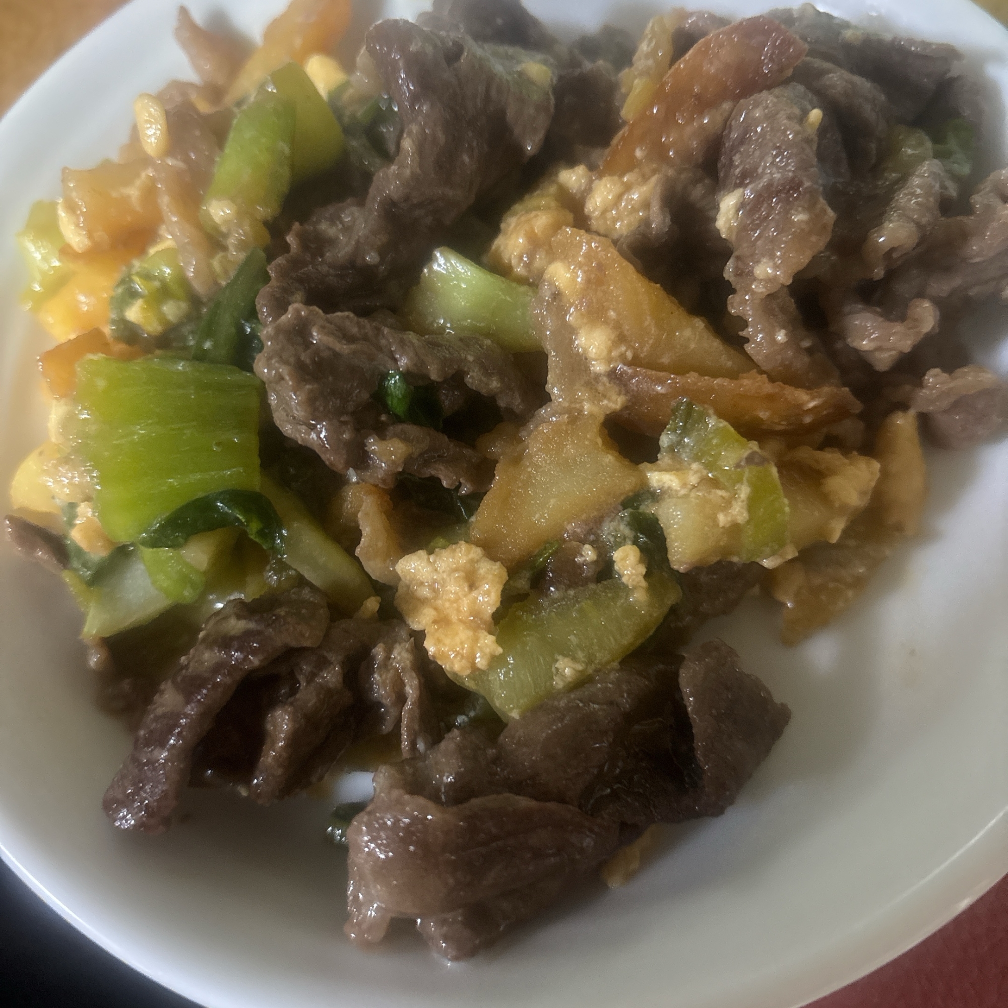 牛肉と青梗菜の炒め物
