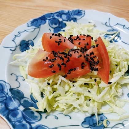 キャベツとトマトの簡単サラダ