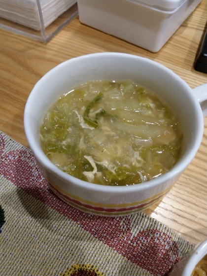 白菜の中華風かきたまスープ