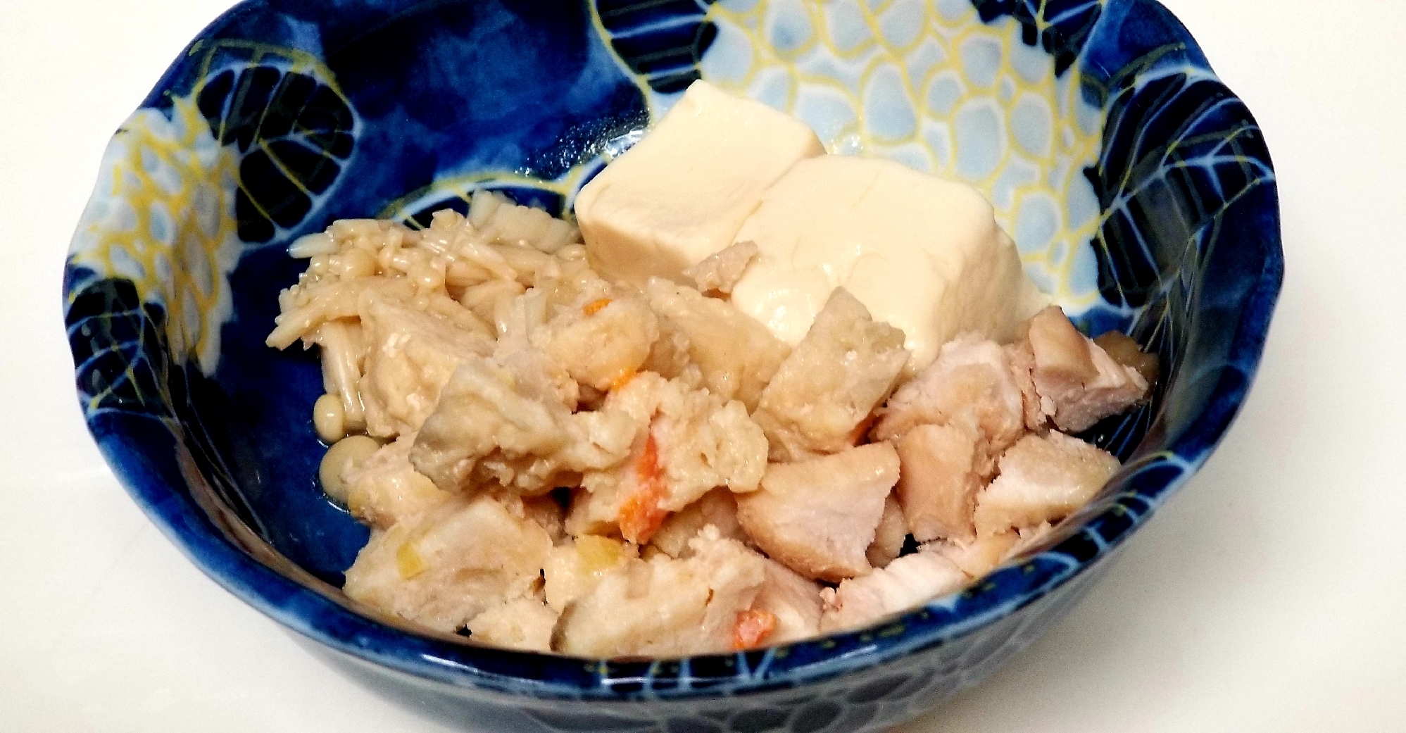 【離乳食】豆腐、鶏だんご、えのきの煮物