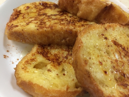 朝食に。フレンチトーストはフランスパンがいいですね！美味しかったです！ご馳走さまでした☆