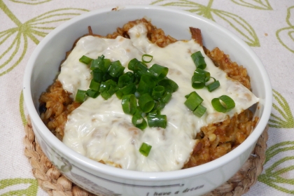 カレー鍋の残り♪リメイク☆和風焼きカレー風～♡