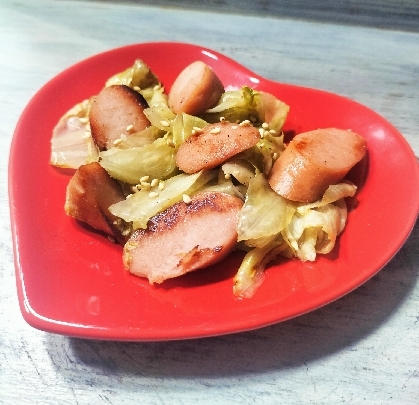 簡単！ウインナーとレタス炒め