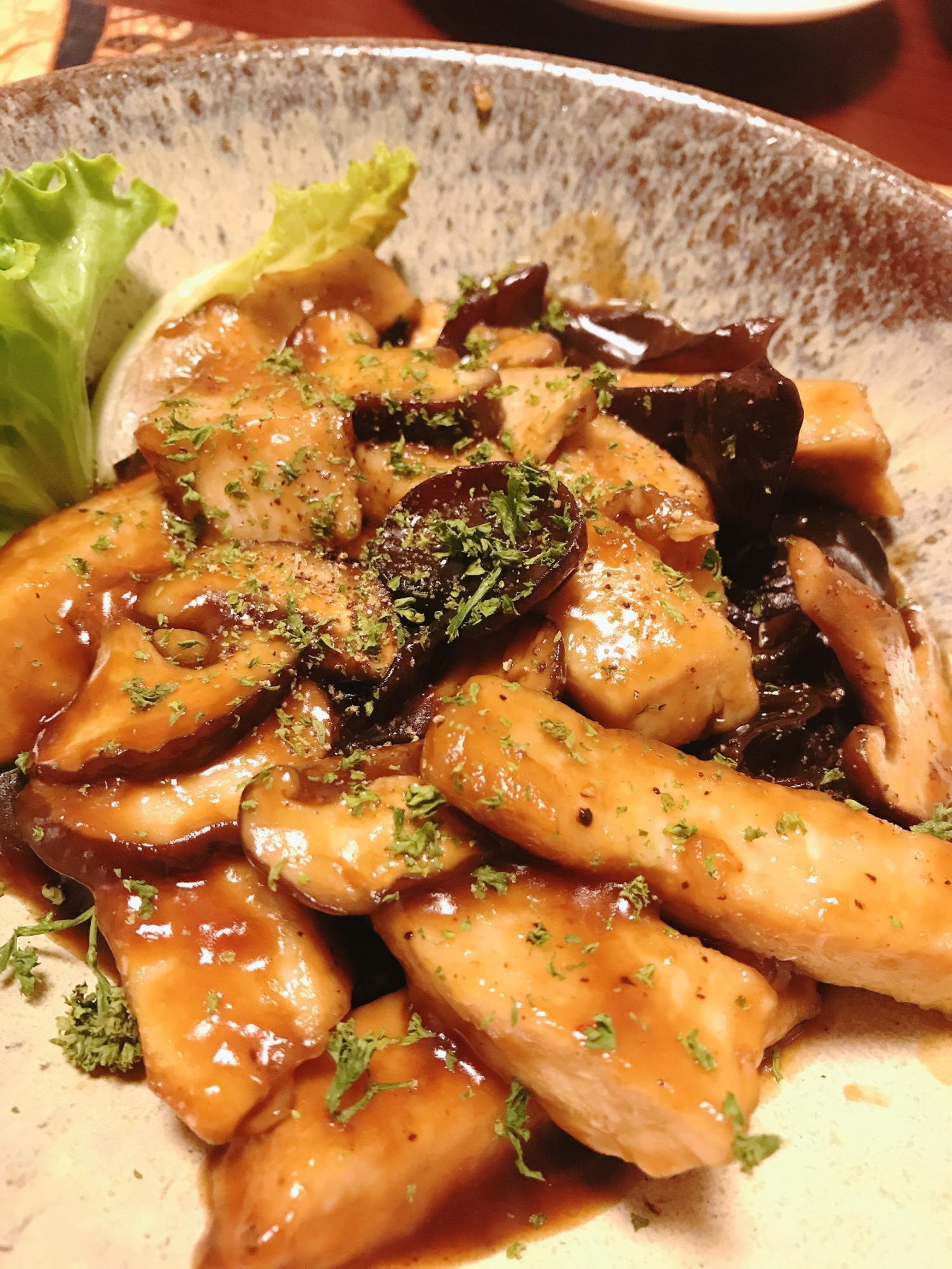 めかじきときのこの甘酢あんかけ