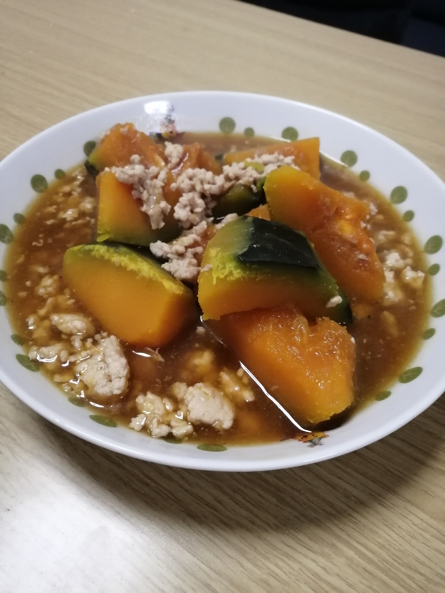 ホクホクかぼちゃとひき肉の煮物