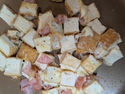 厚揚げとハムのチーズ焼き