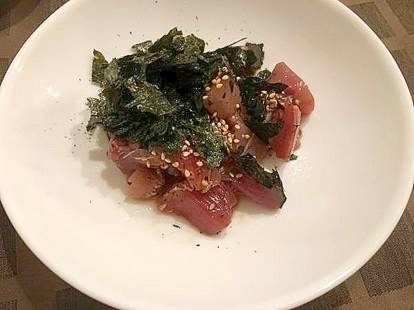 お酒のアテにカツオ刺身のユッケ風 レシピ 作り方 By 週末は男子厨房 楽天レシピ お酒のアテにカツオ刺身のユッケ風 レシピ 作り方 By 週末は男子厨房 楽天レシピ