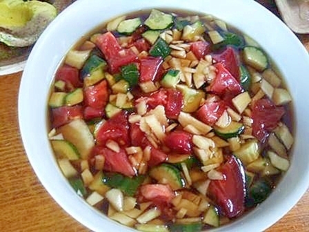 夏野菜　めんつゆ漬け　素麺のトッピングに