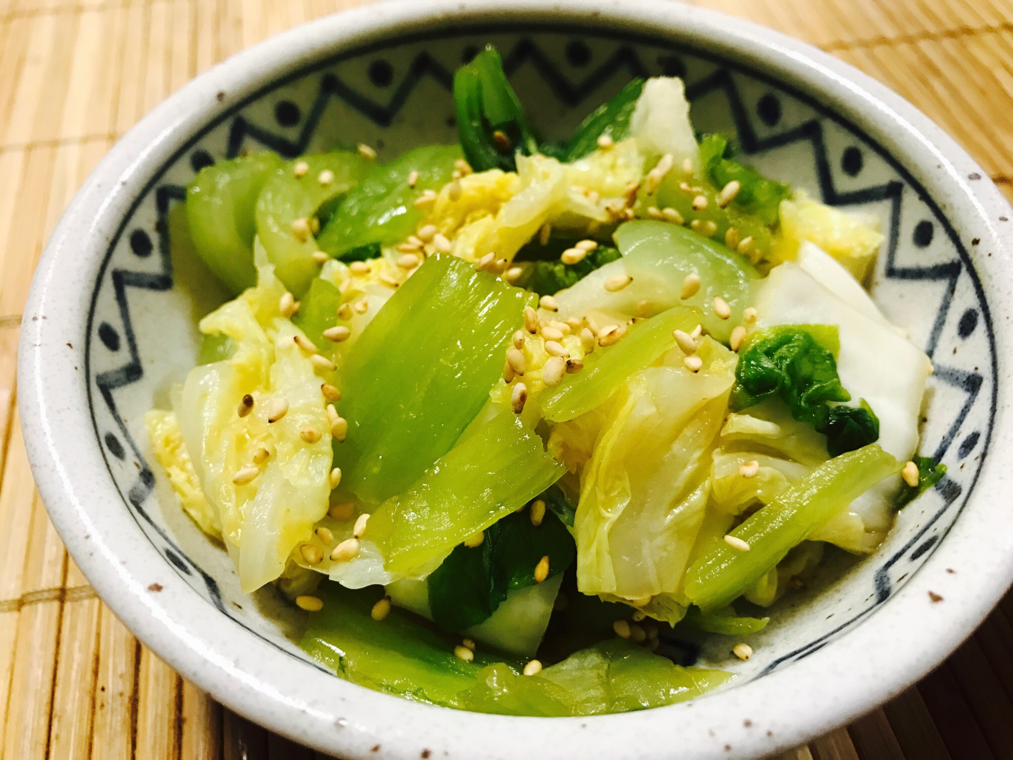 チンゲン菜と白菜のポン酢ごま油和え