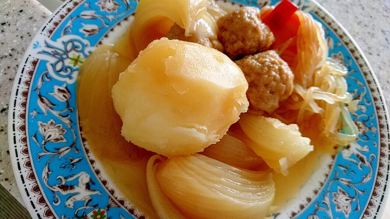 冷凍肉団子で作る肉じゃが風煮物