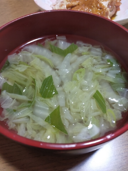 白菜とねぎの中華スープ