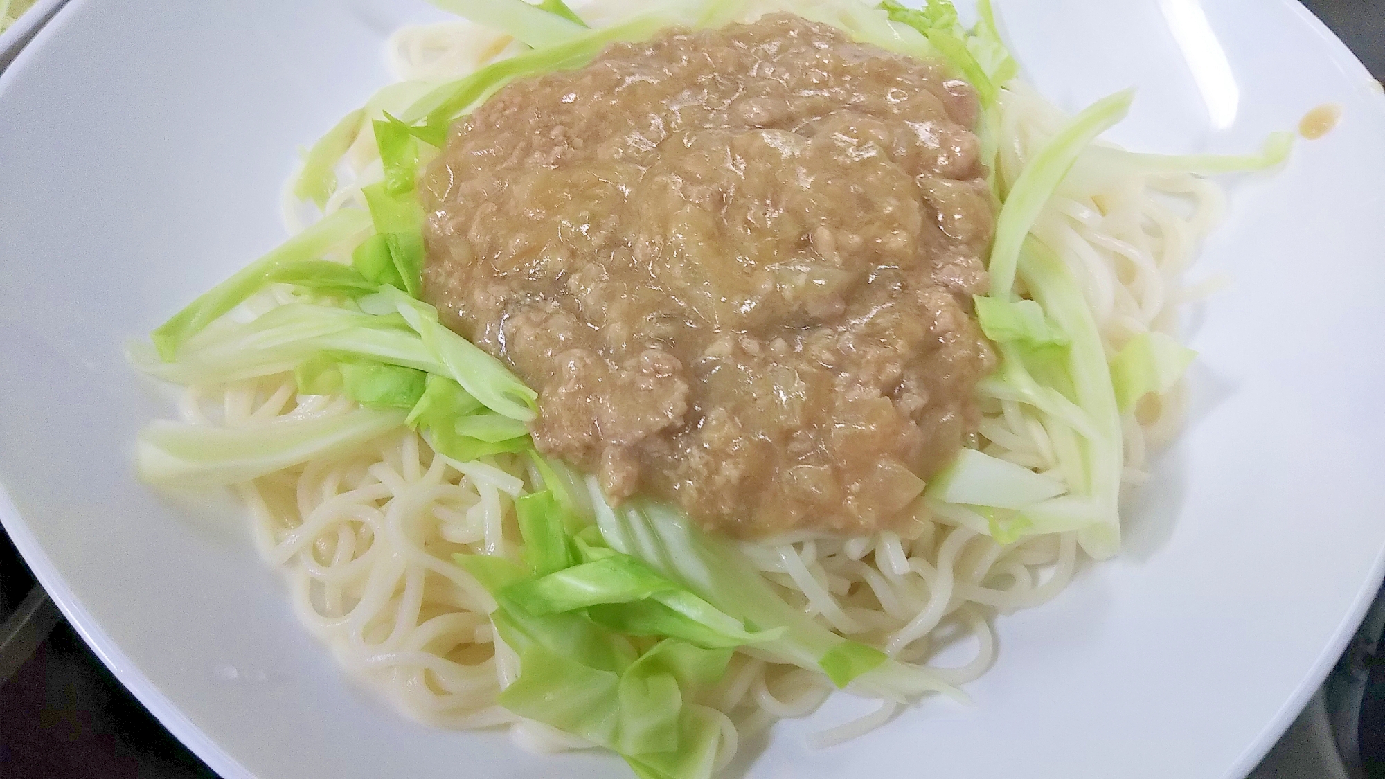 汁なしでもおいしい♪ジャージャー麺風ひやむぎ