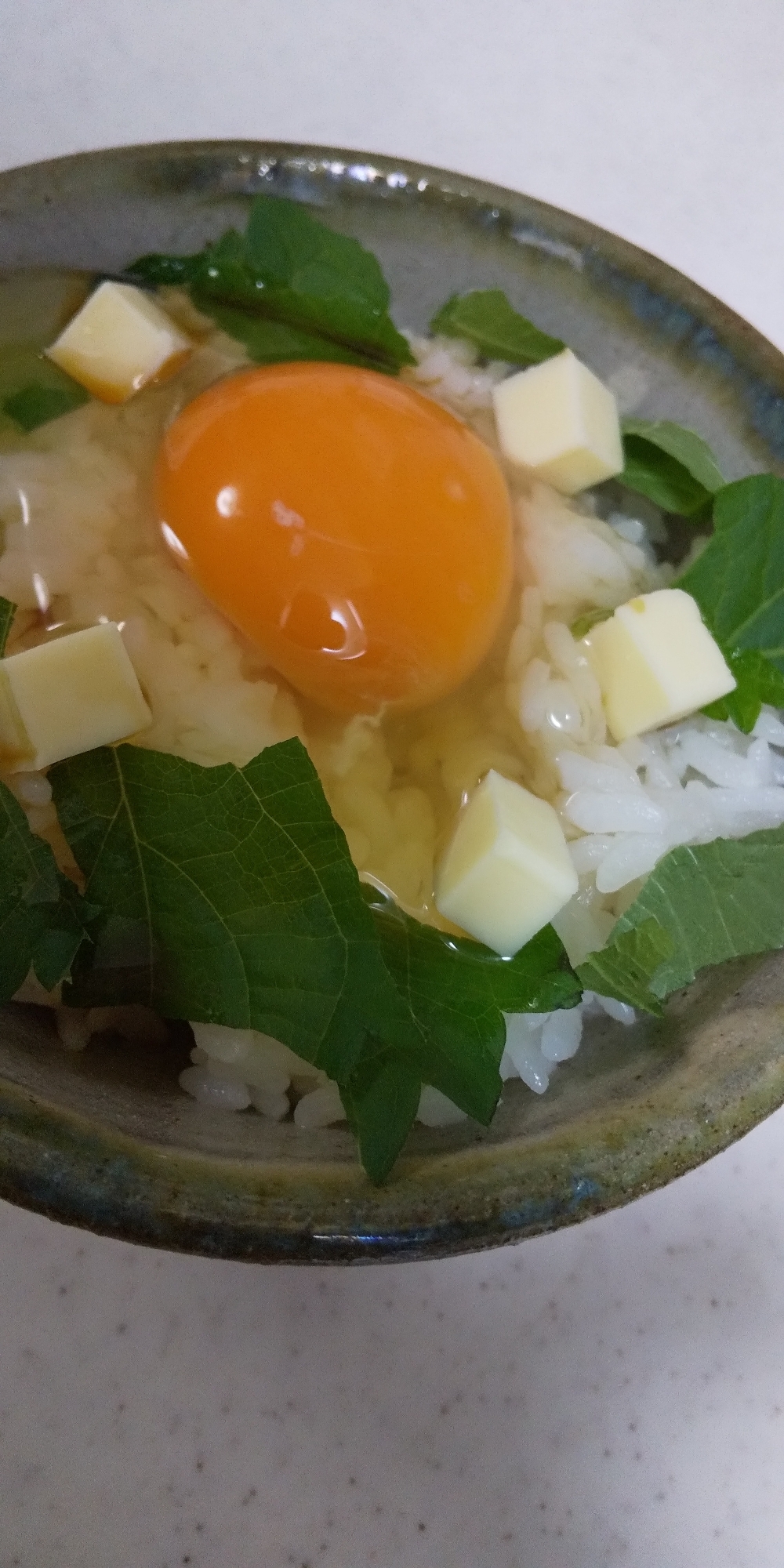 大葉とチーズde卵かけご飯☆
