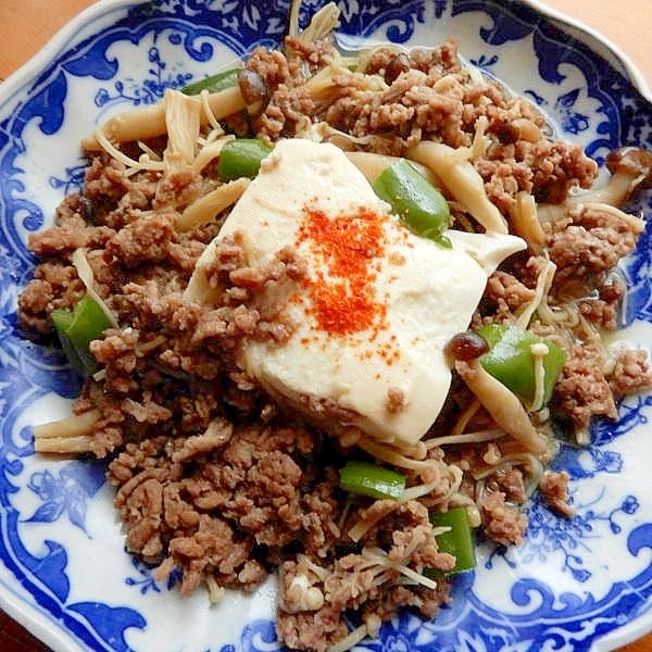ダシ醤油と本みりんで❤合い挽き肉たっぷり煮奴♪