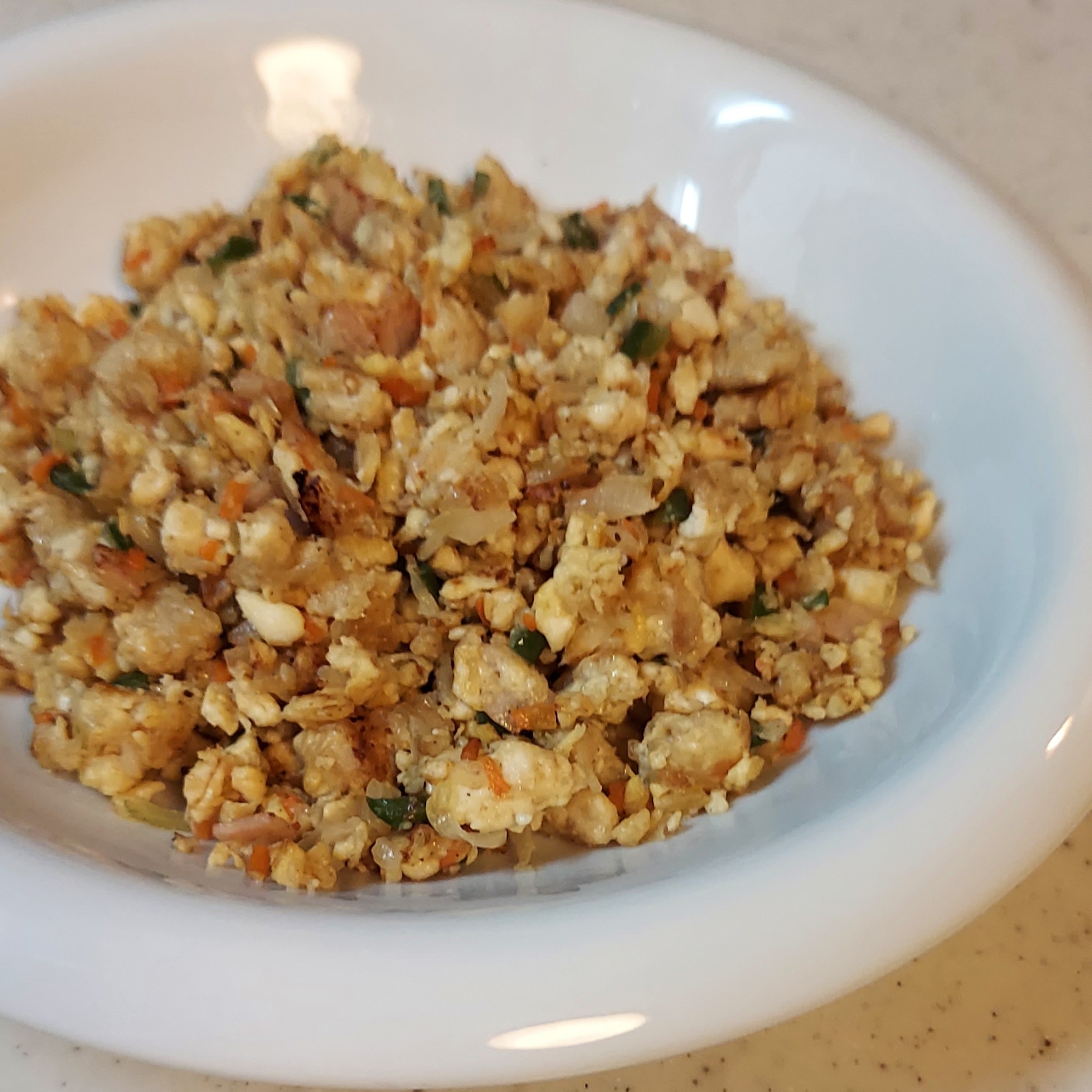 【糖質オフ】オートミールと豆腐で作るチャーハン