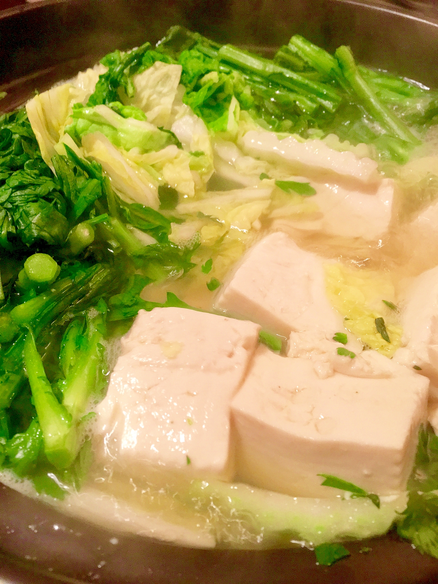 白菜湯豆腐♩(カボス醤油で)