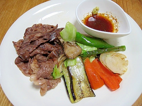 お肉やわらか♪　プライパンで作る　焼肉定食♥