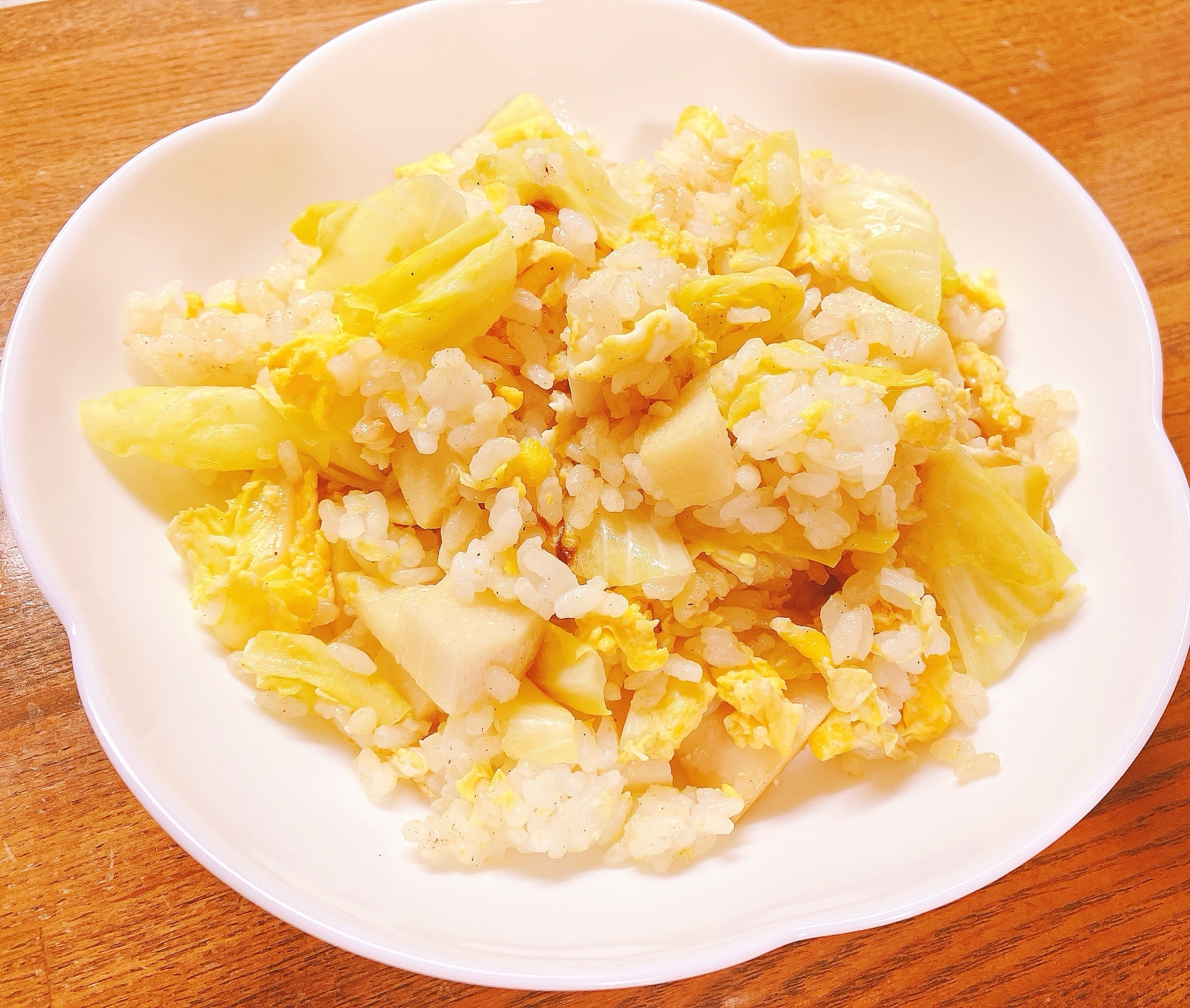 たけのことキャベツのチャーハン