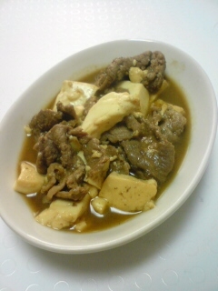 牛肉と豆腐の甜麺醤炒め