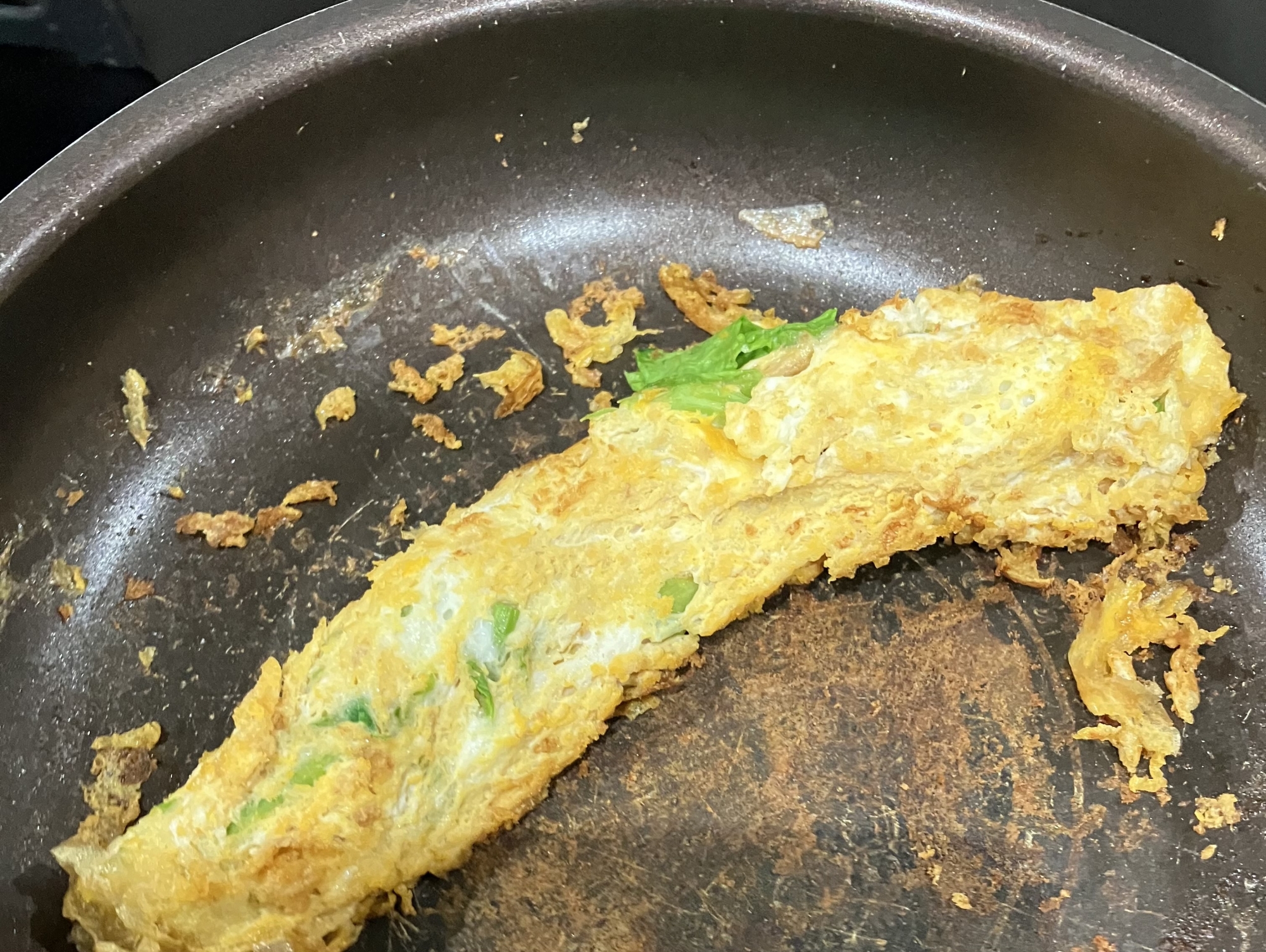 水菜入りの卵焼き