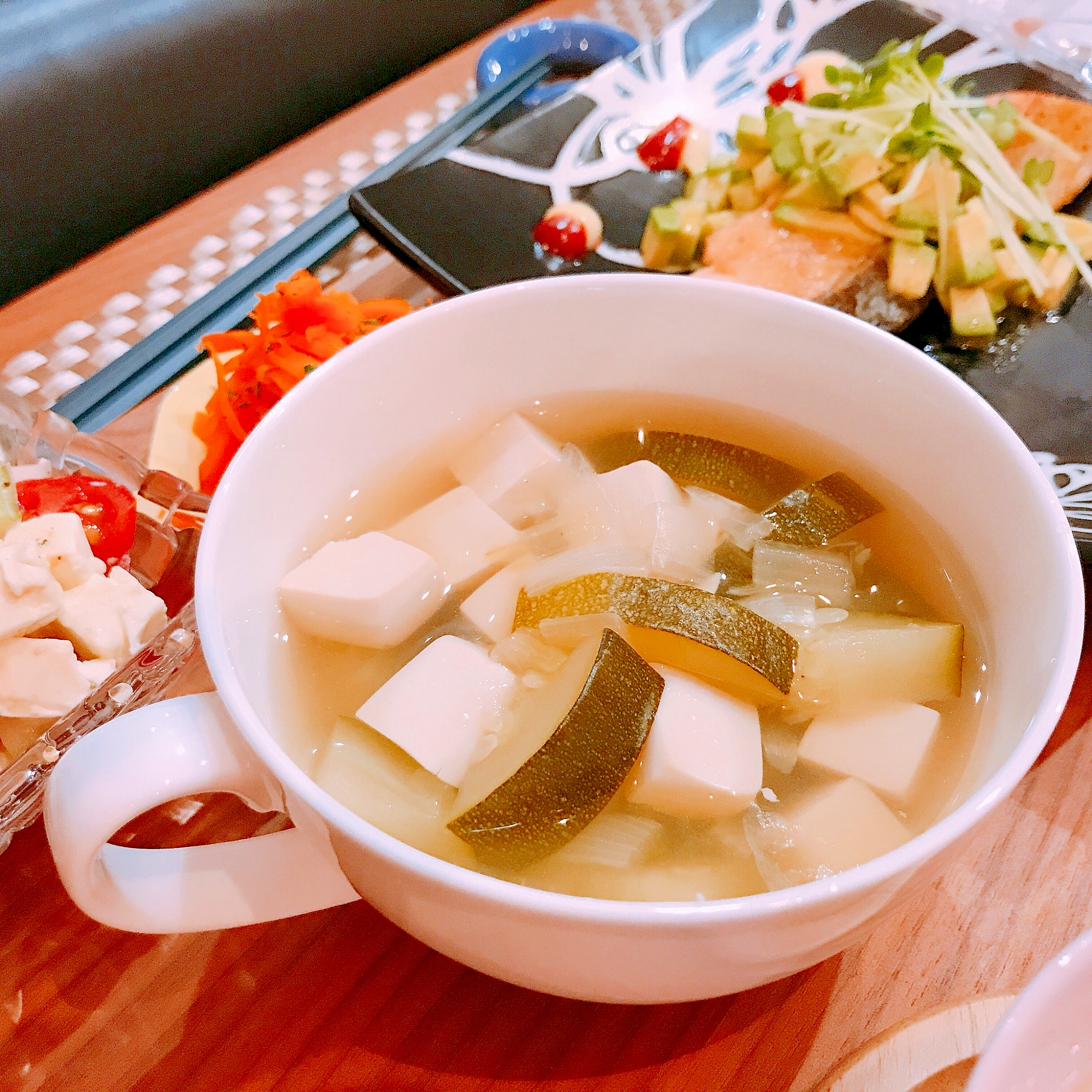とろとろズッキーニとお豆腐のスープ☆