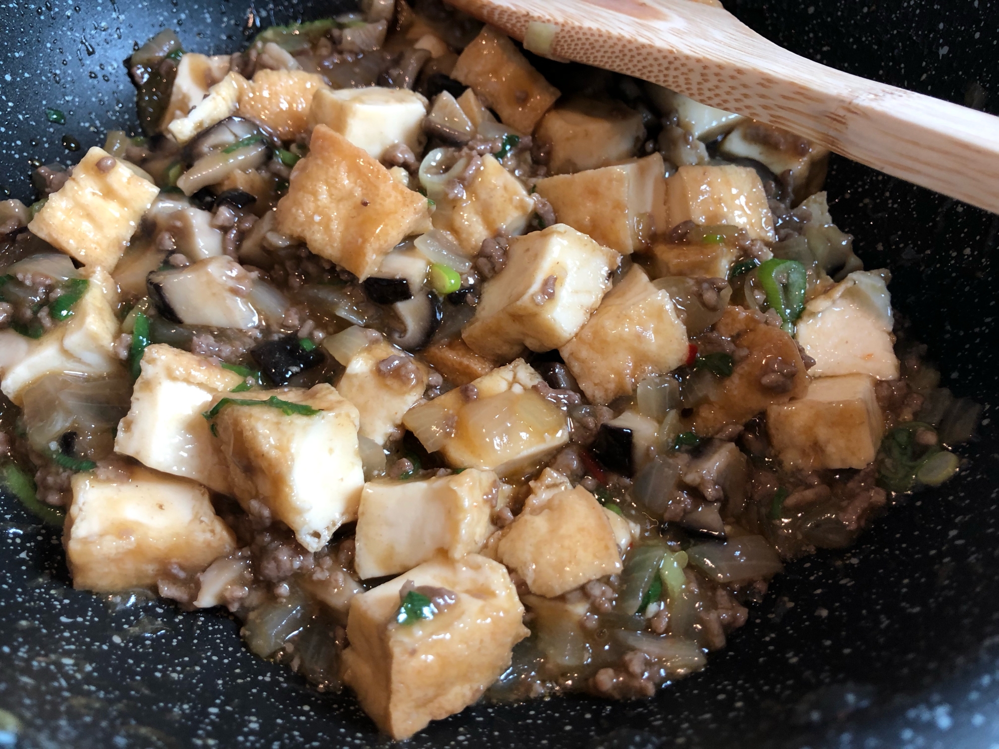 厚揚げを使って簡単和風麻婆豆腐。