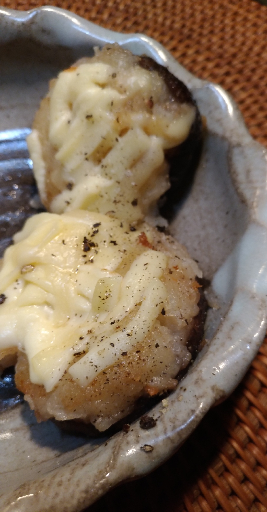 チーズとろける☆椎茸のマッシュポテト詰め焼き