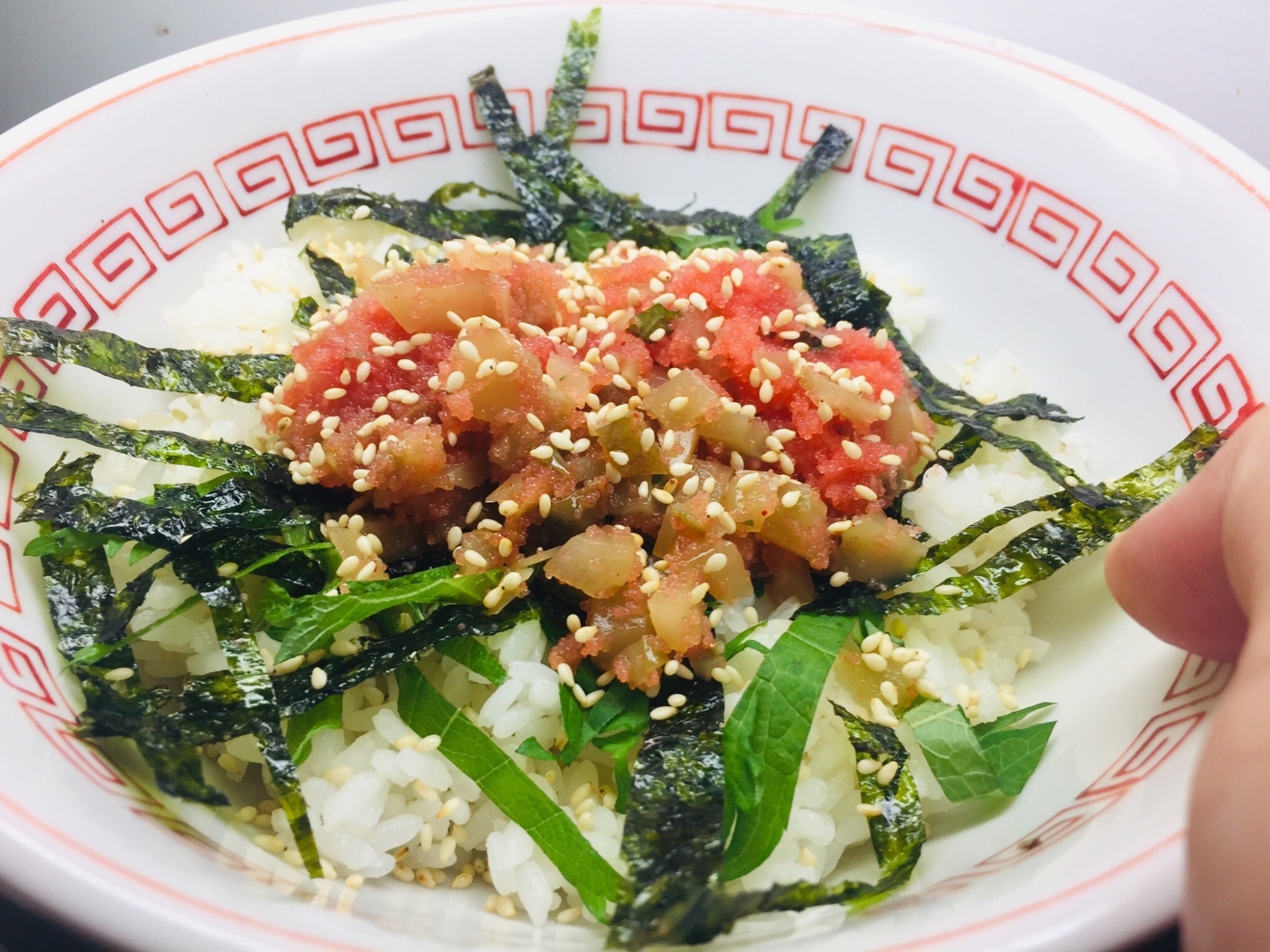 ⭐今日のまかない-「明太子とザーサイのせご飯」