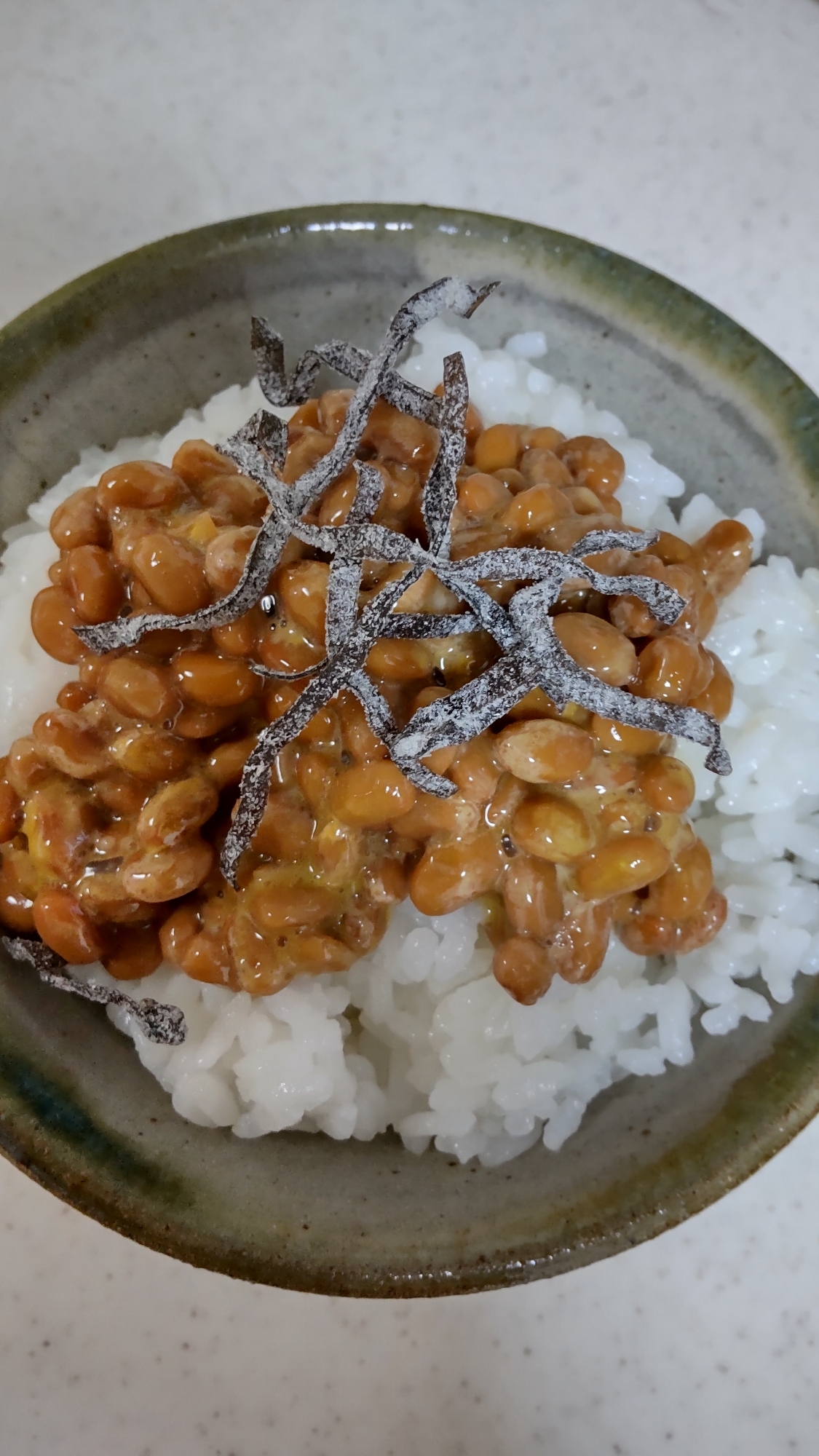 「納豆」と塩昆布のご飯☆