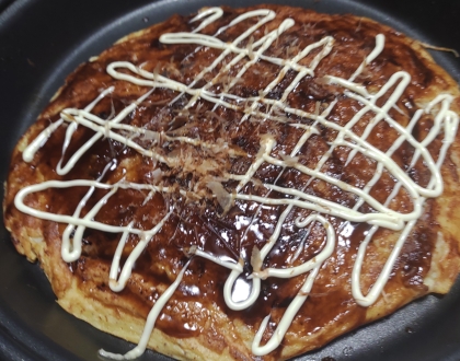 ねぎとツナの卵とじお好み焼き風