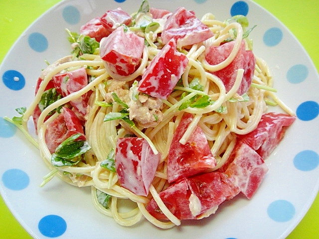 トマトとツナのスパゲッティサラダ