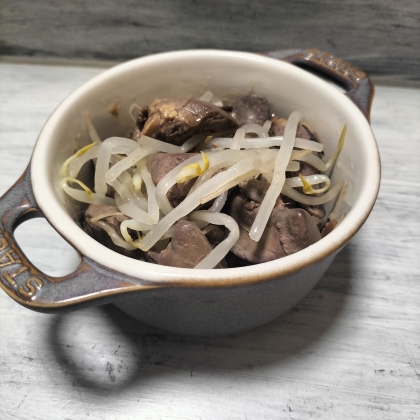 鶏レバー☆鶏レバーともやしのポン酢醤油炒め