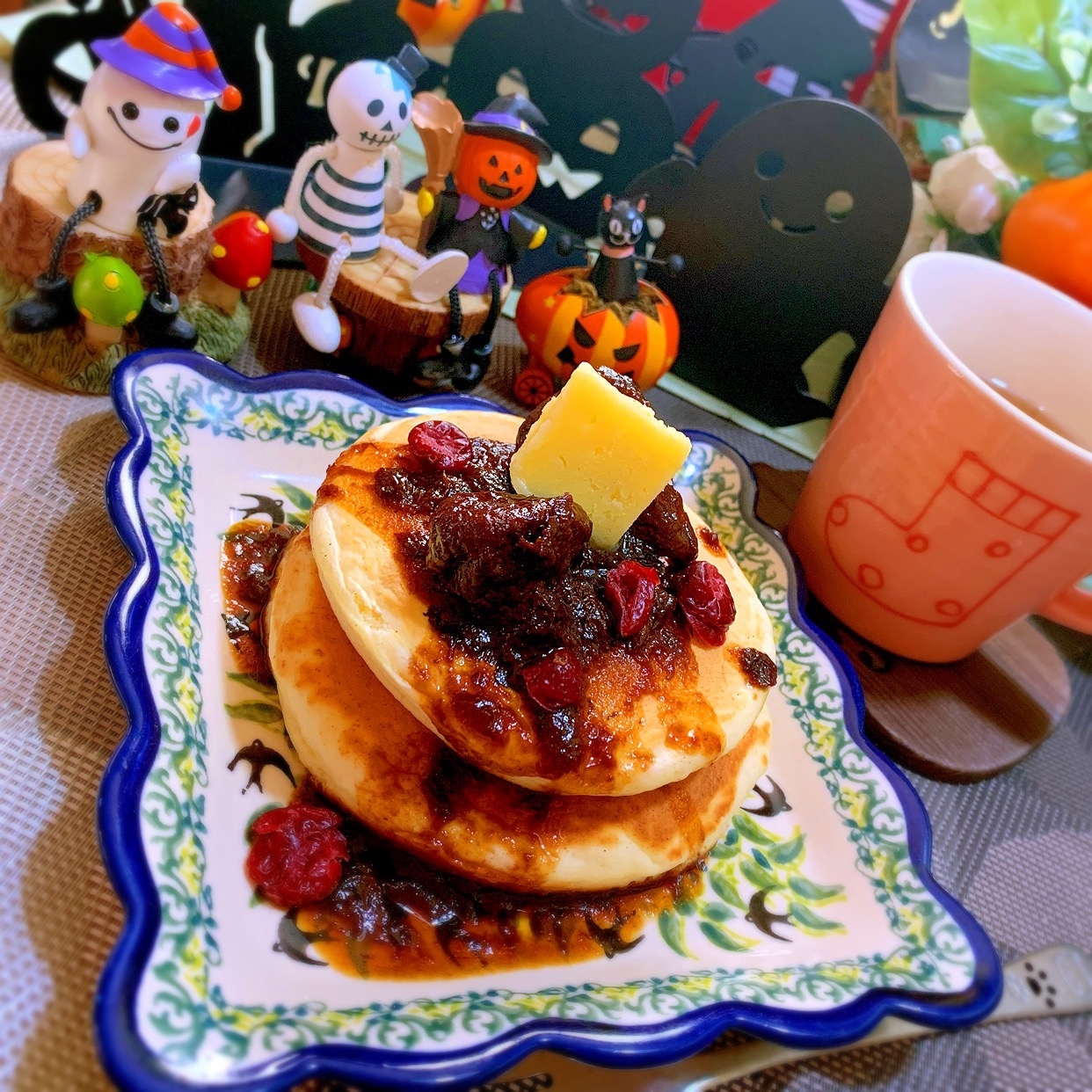 優しく甘い＊無花果とプルーンの紅茶ソースパンケーキ