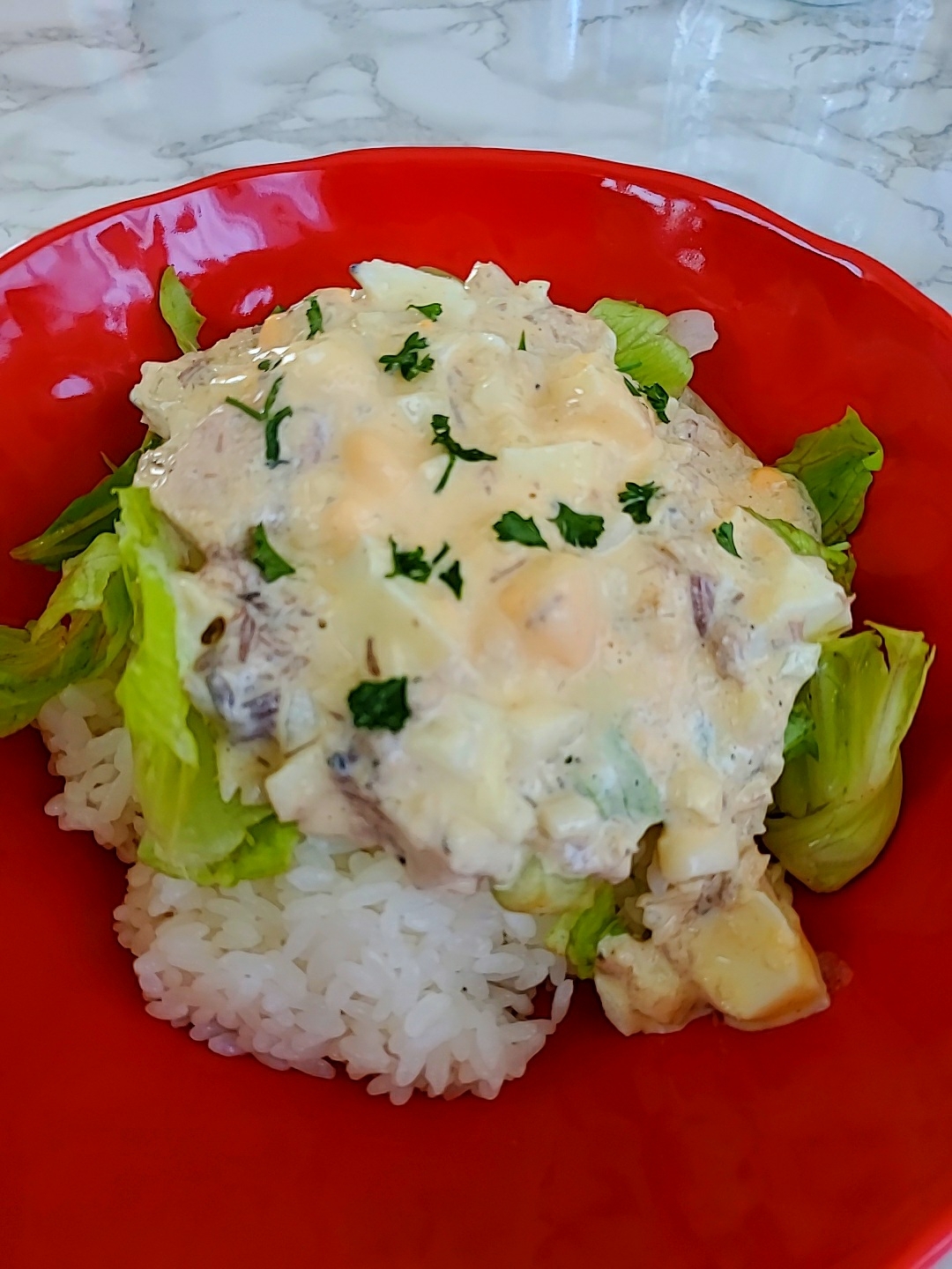 鯖缶タルタル丼