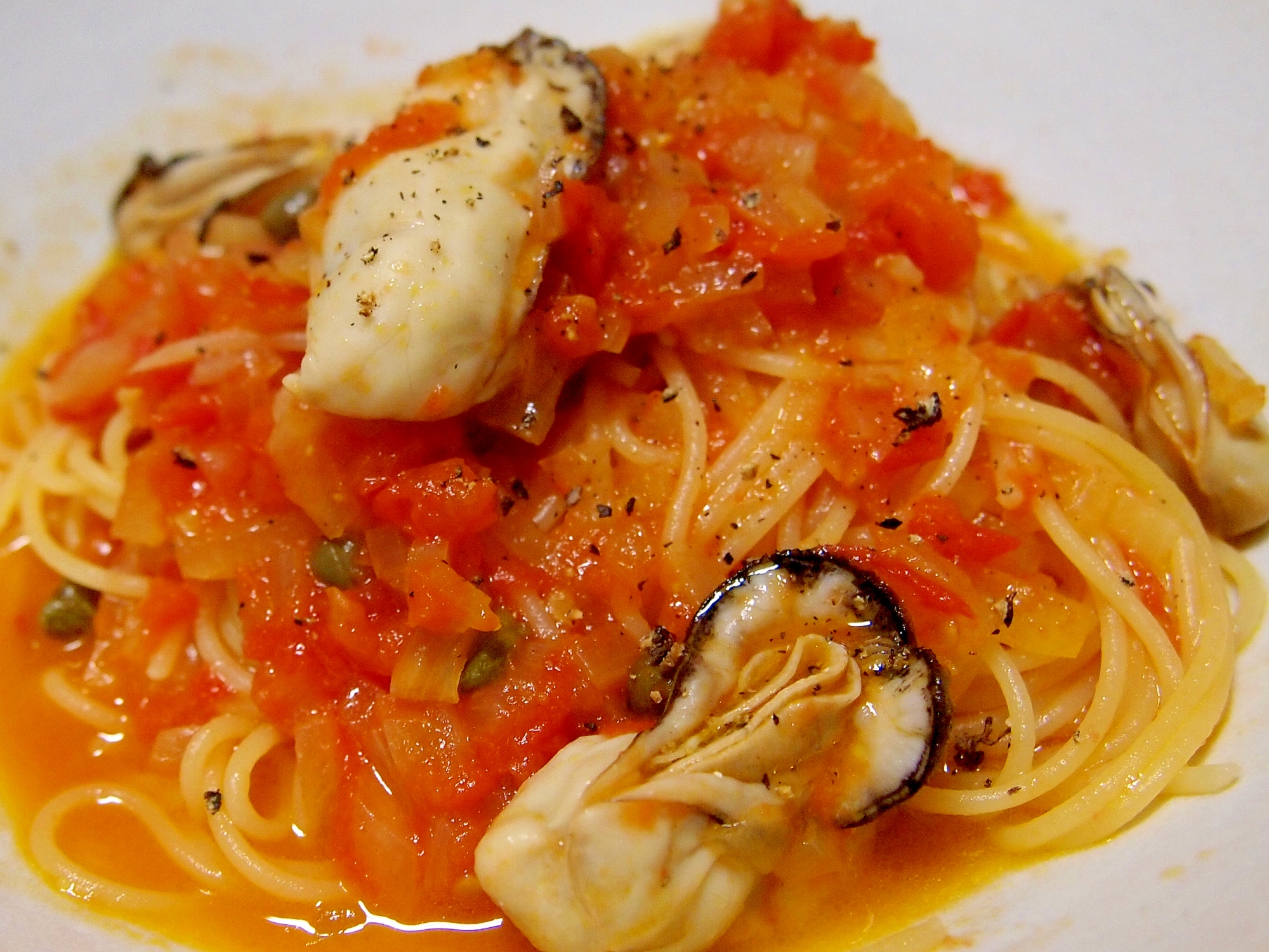 牡蠣のプッタネスカ・スパゲッティ